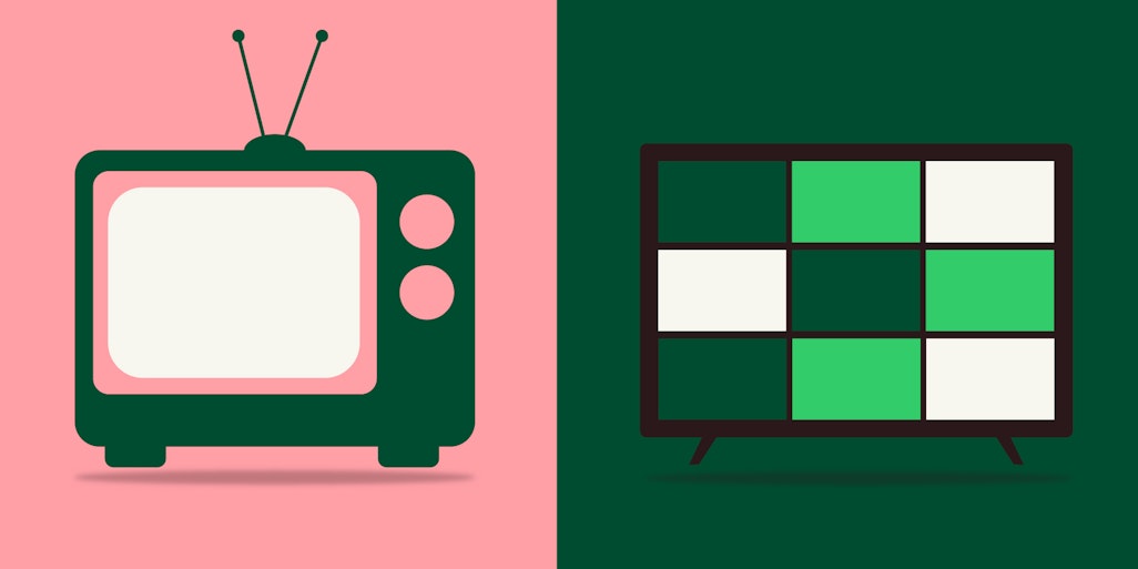 old tv next to new tv