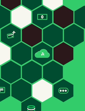 modular stacks shown as hexagons