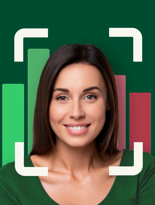 Woman being scanned for biometric payment