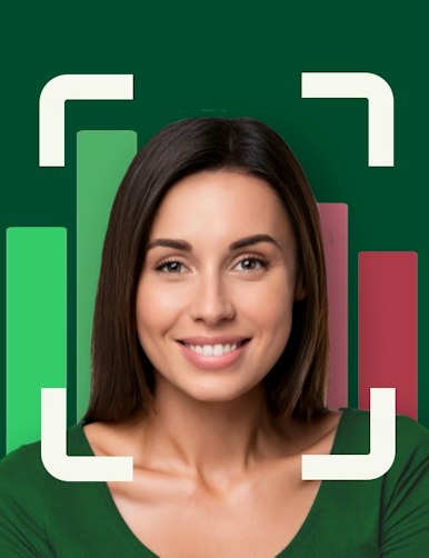 Woman being scanned for biometric payment