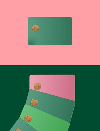 A single card compared to multiple colourful, different cards