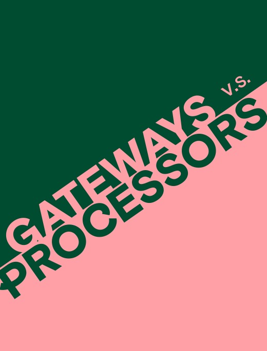 Thumbnail depicting payment gateways vs payment processors in a diagonal line