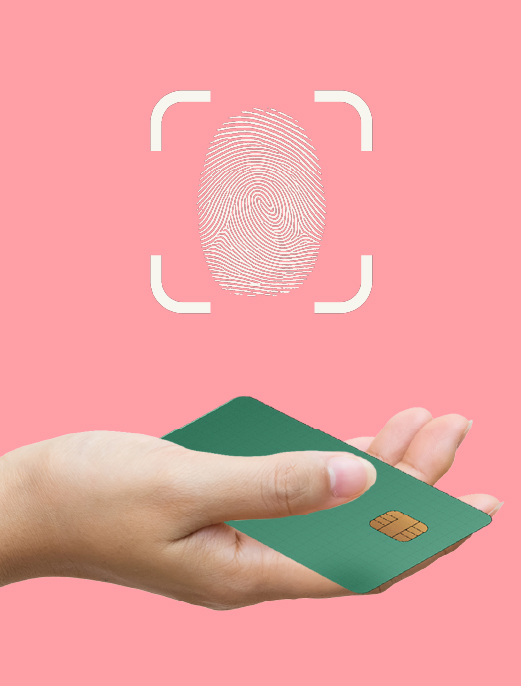payment card and floating biometric finger print