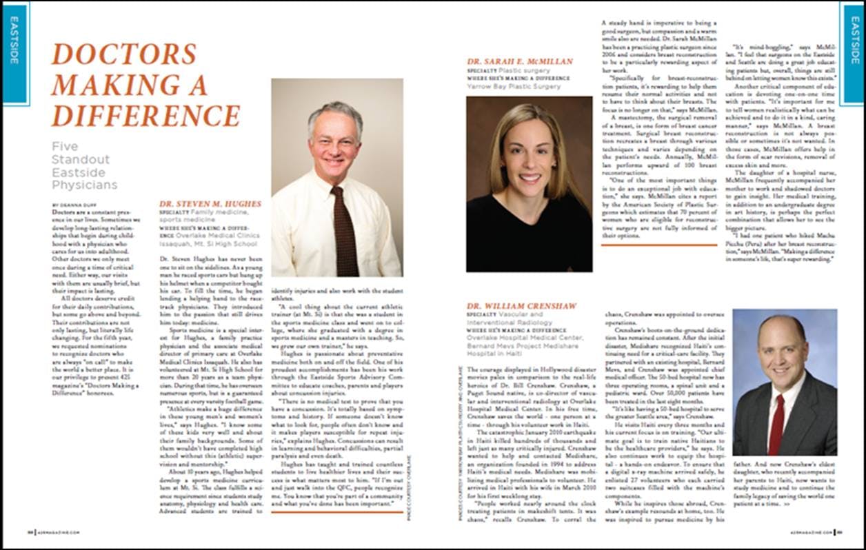 Doctors Making A Difference Article with Dr. McMillan