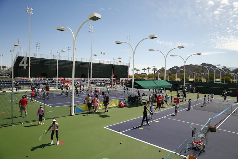 Families on courts at Indian Wells Tennis Garden