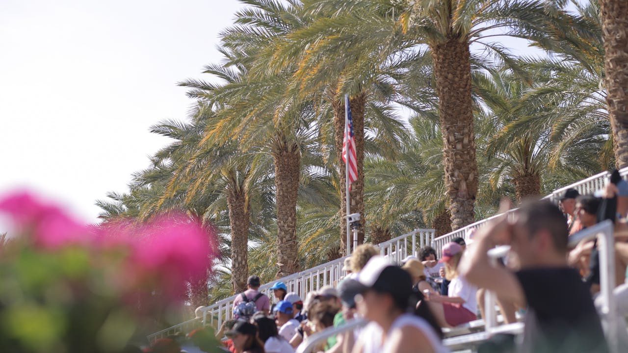 Fans enjoy great tennis and views from the stadium.