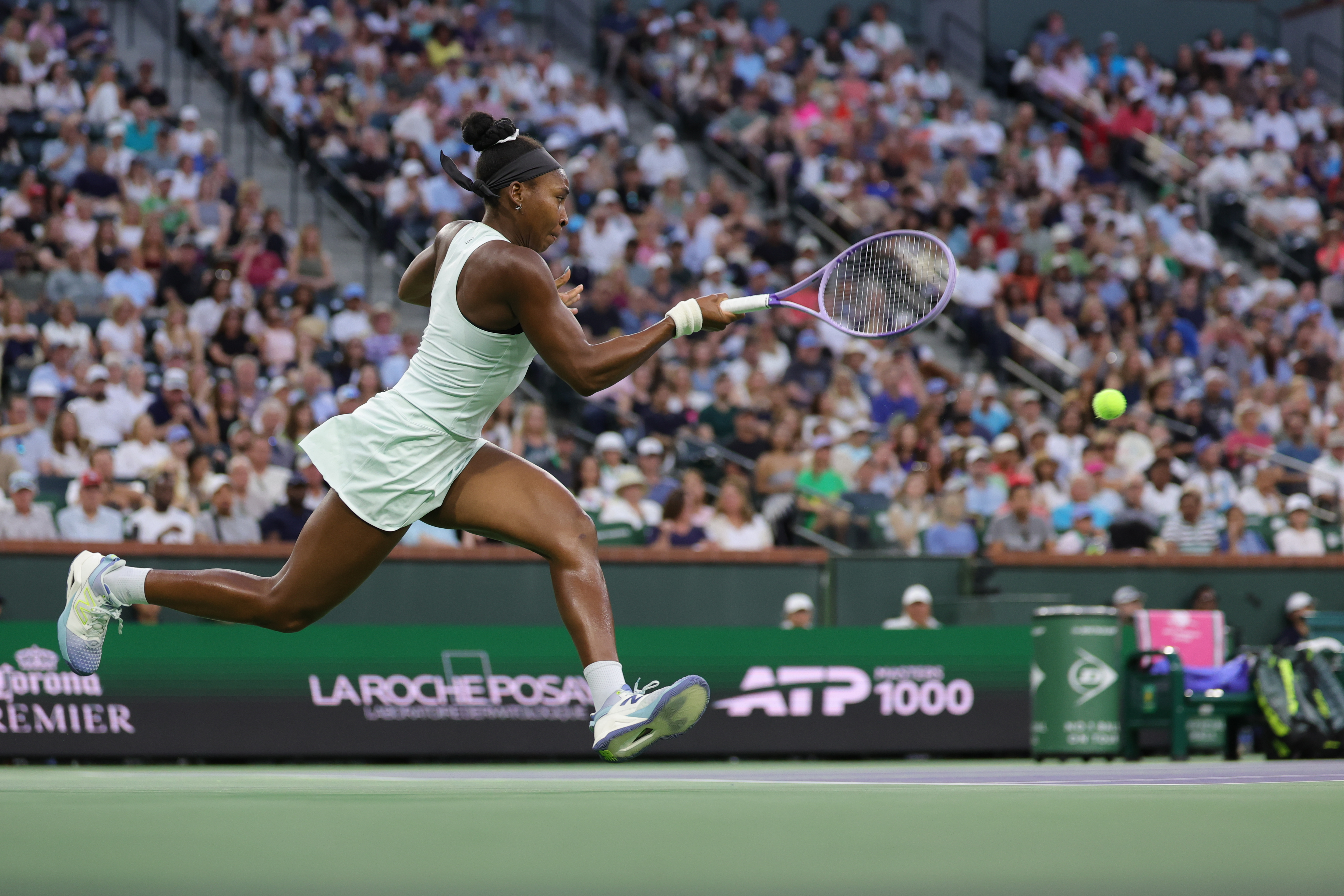 Coco Gauff on the run.