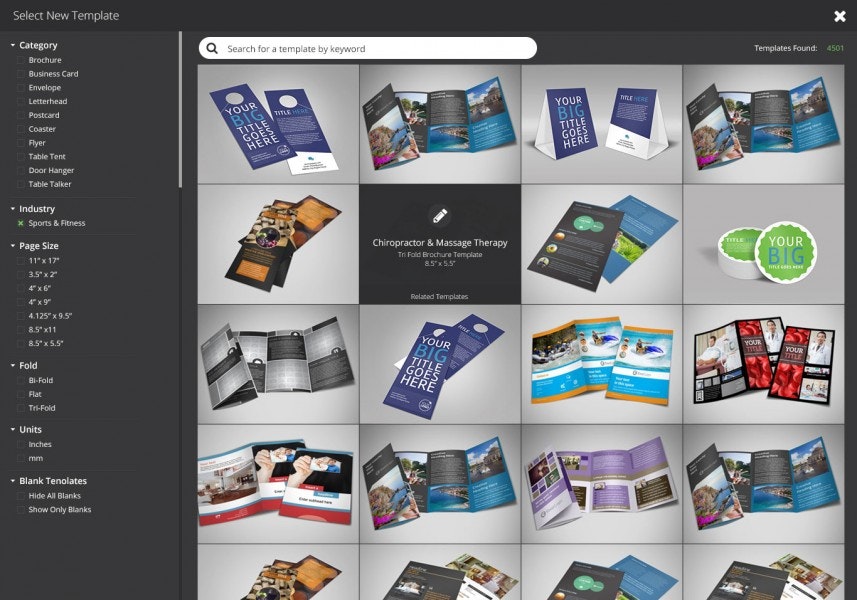 MyCreativeShop catalogue screen
