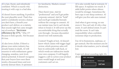 CHILI GraFx Multicolumn Text - frame with 3 columns