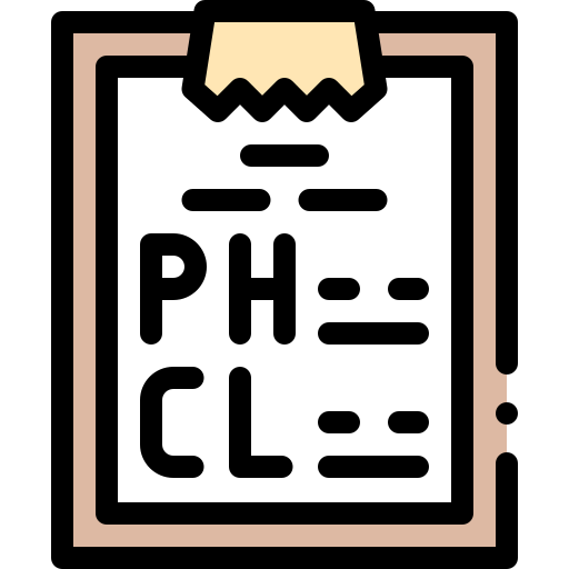 Pool chemical balancing clipboard icon