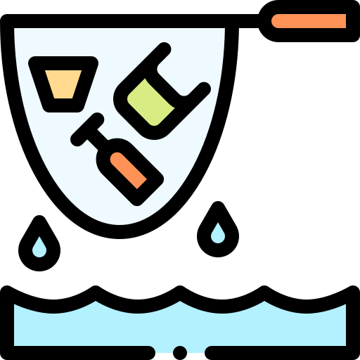 Pool water skimming icon