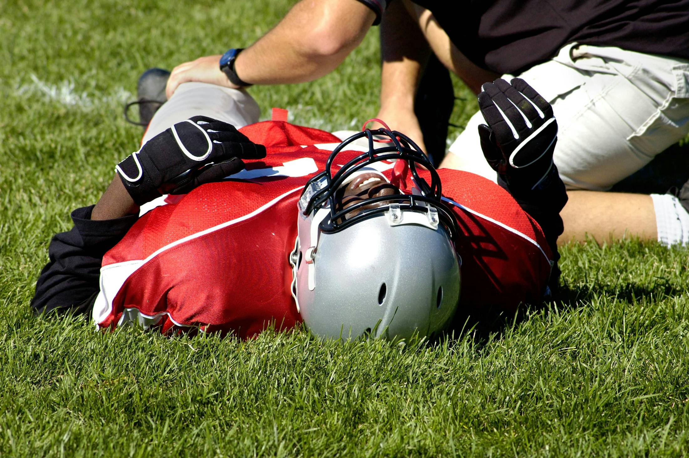 Football player injured on the field