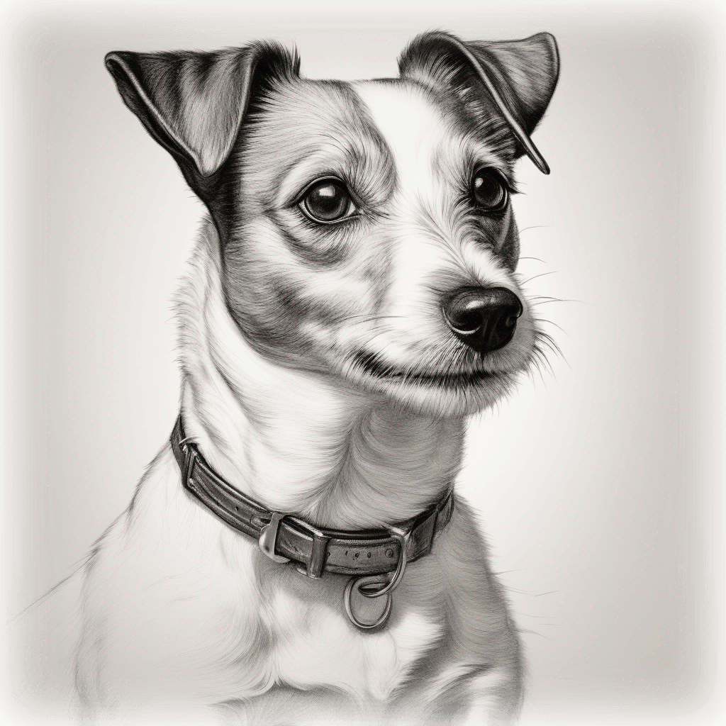 Desenho de cabeça de Jack Russell Terrier