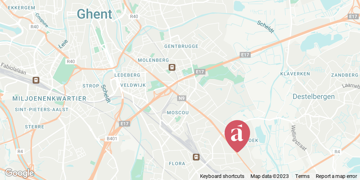 De locatie van het Actes kantoor aangegeven op een kaart