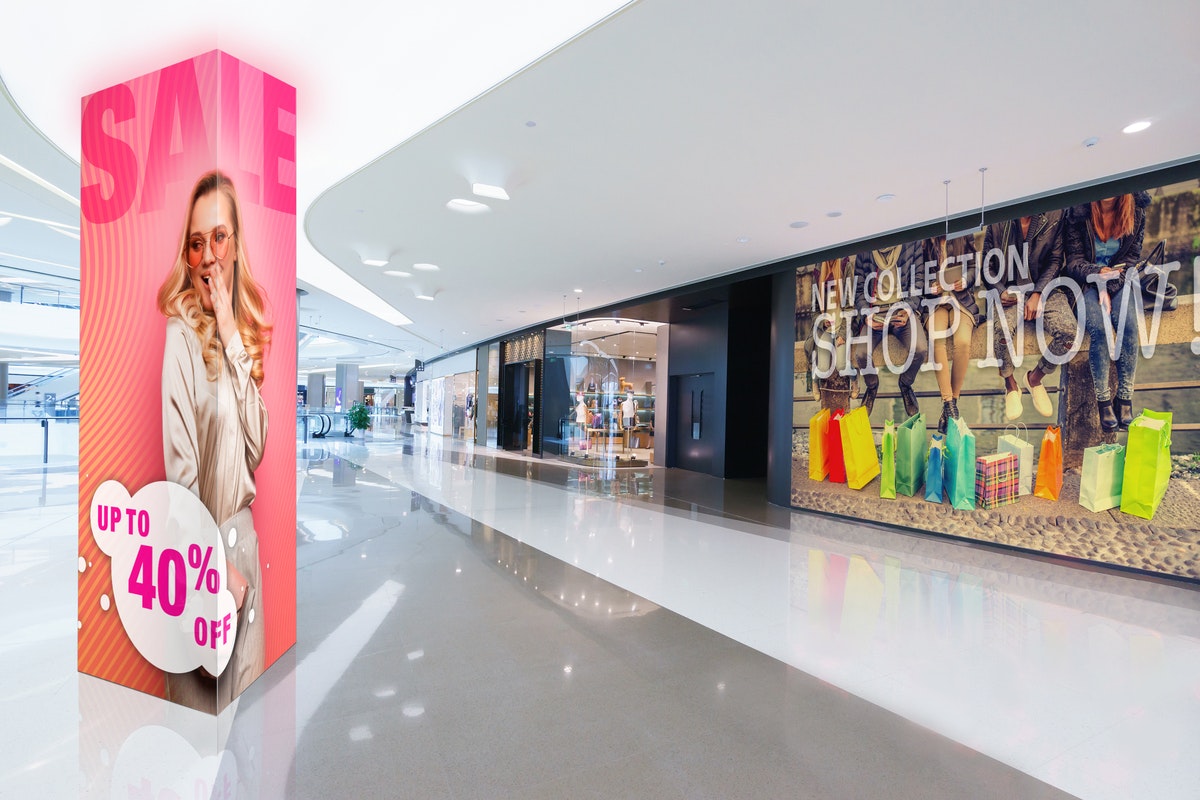 led 7000 series mall 1 pillar wall