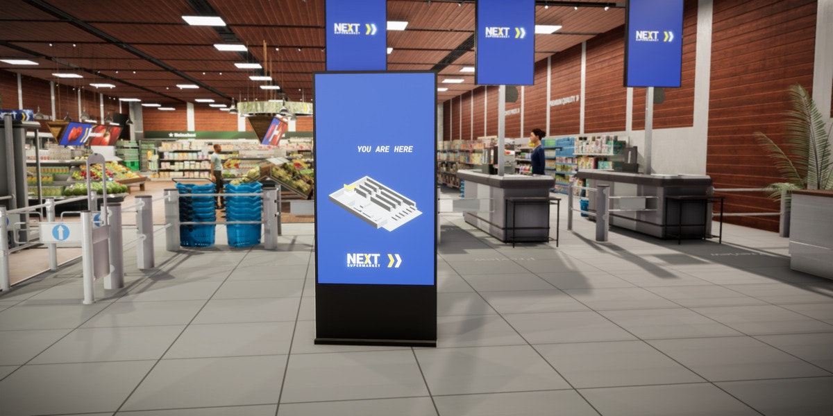 Supermarket_Interact and Waydinfing-T-Line wayfinding image