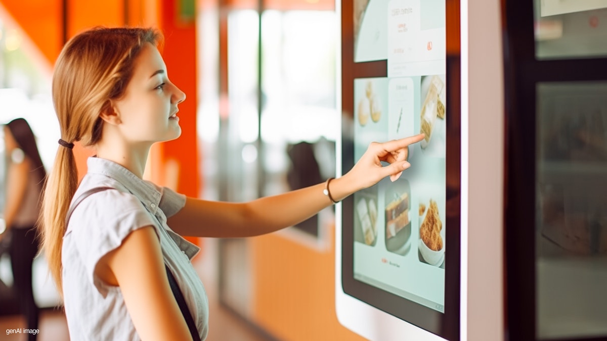 Retail-AI-Image-QSR_HR1-Interactive-3000Series-Kiosk-T-line image
