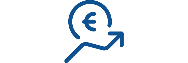 streamline icon currency euro increase 40x40