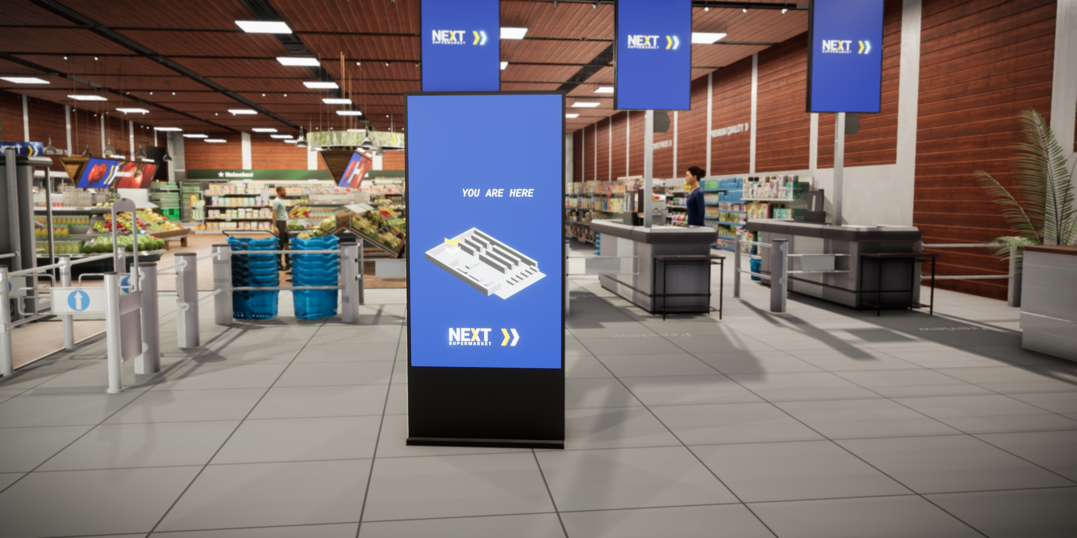 Supermarket_Interact and Waydinfing-T-Line wayfinding image