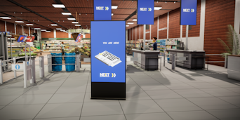 supermarket interact and waydinfing t line wayfinding