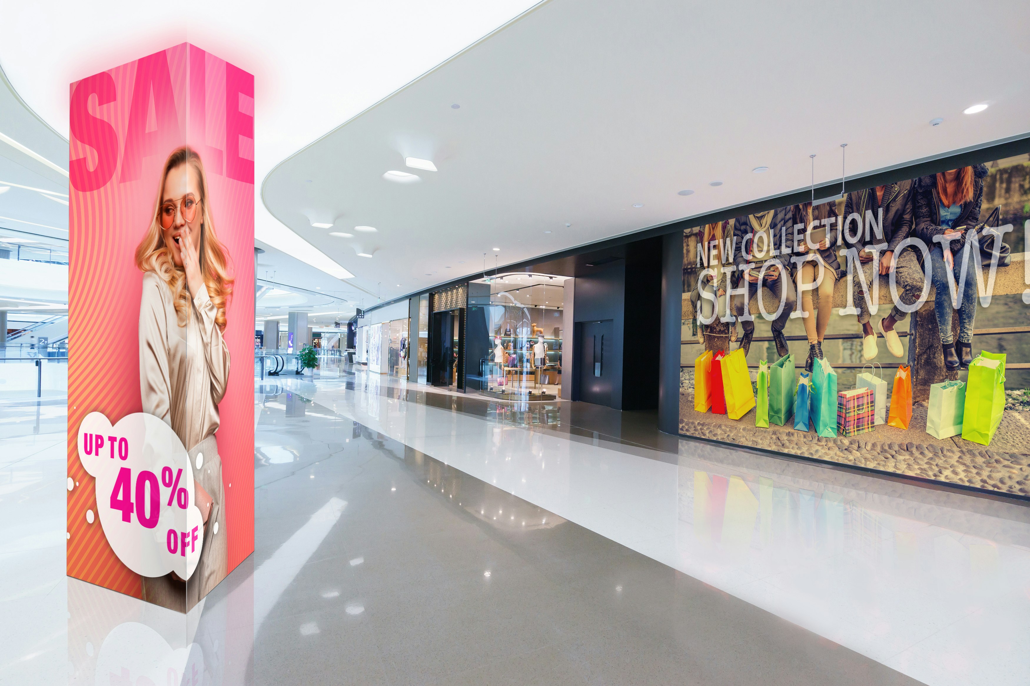 led 7000 series mall 1 pillar wall