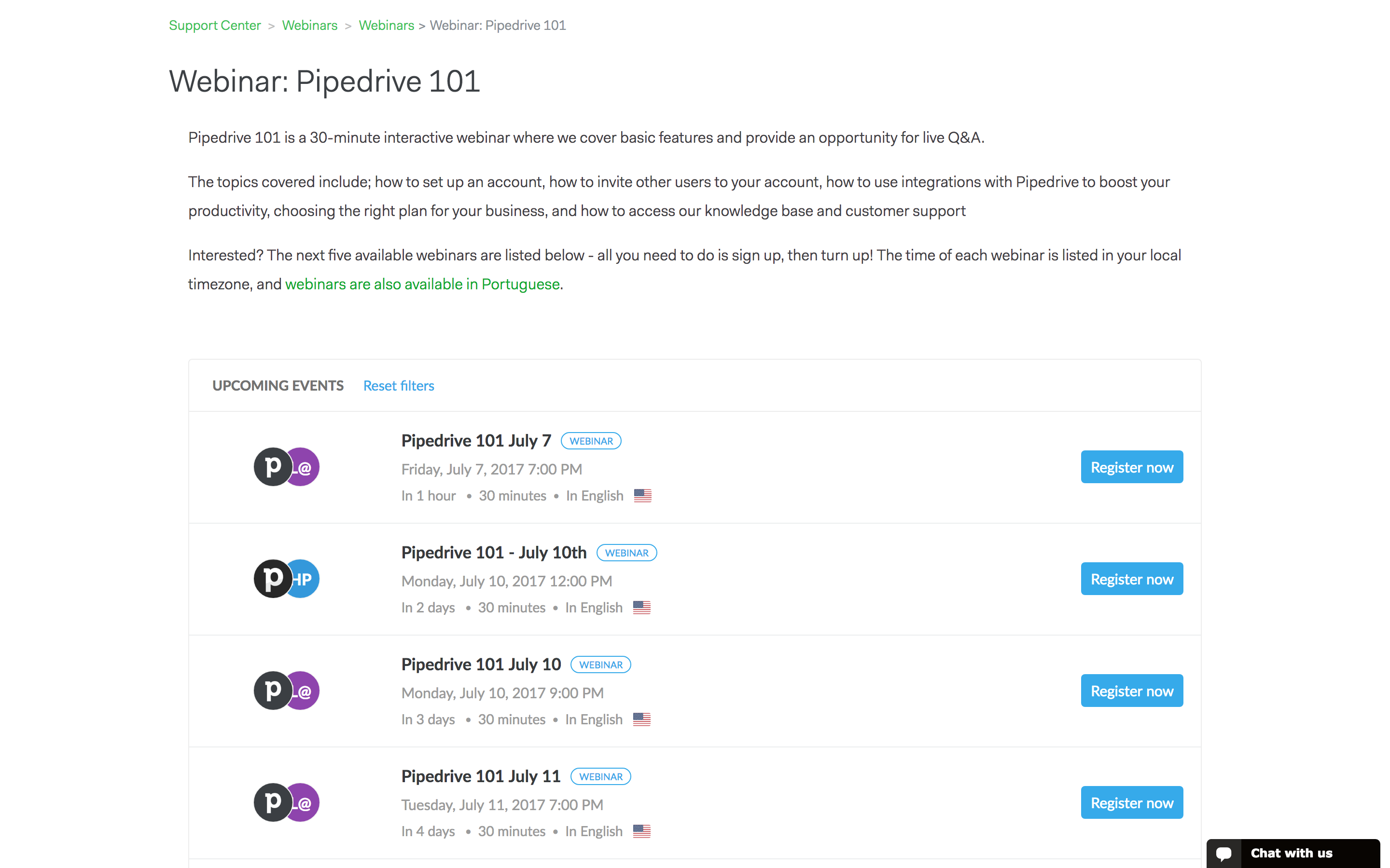 pipedrive webinars