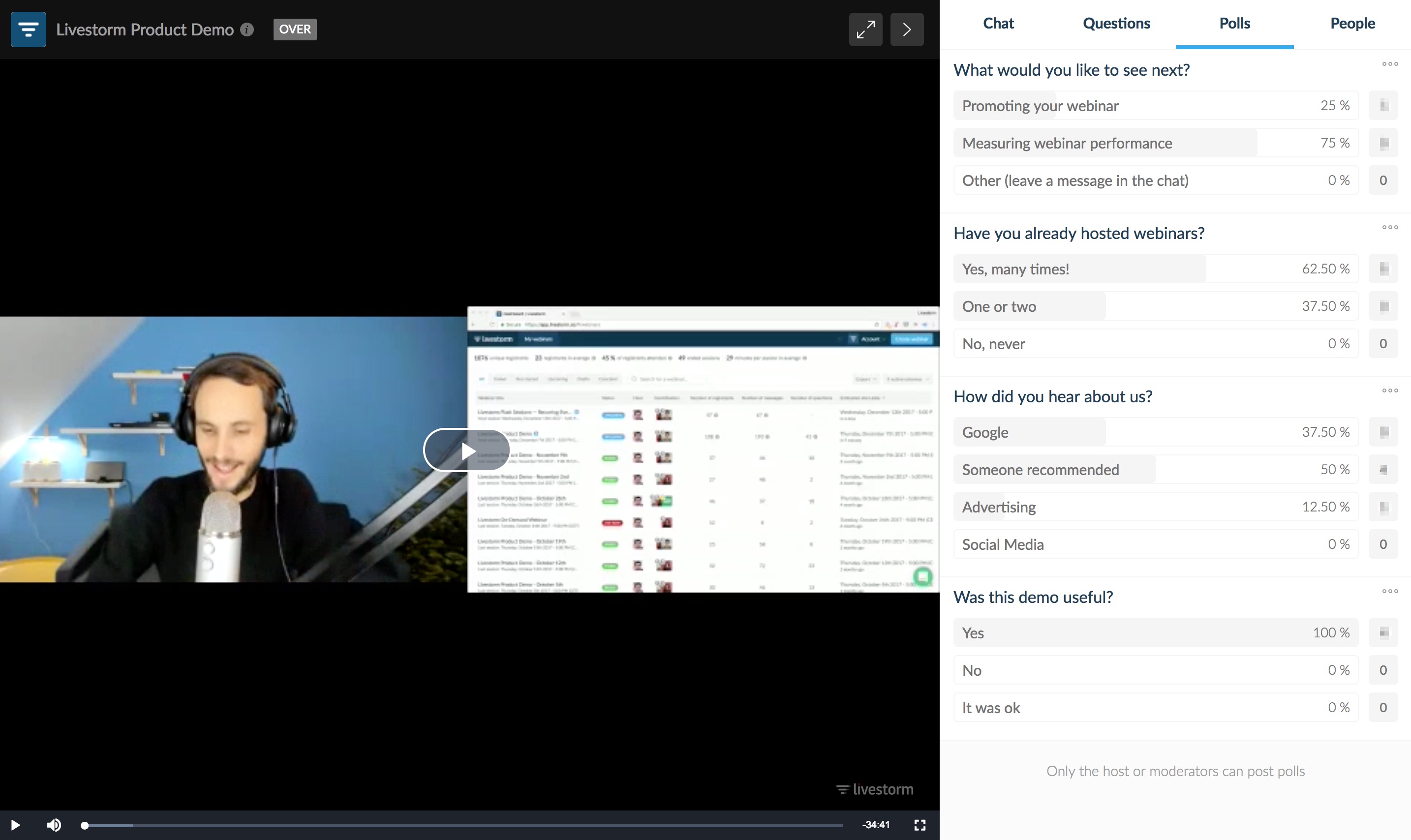 webinar polls livestorm