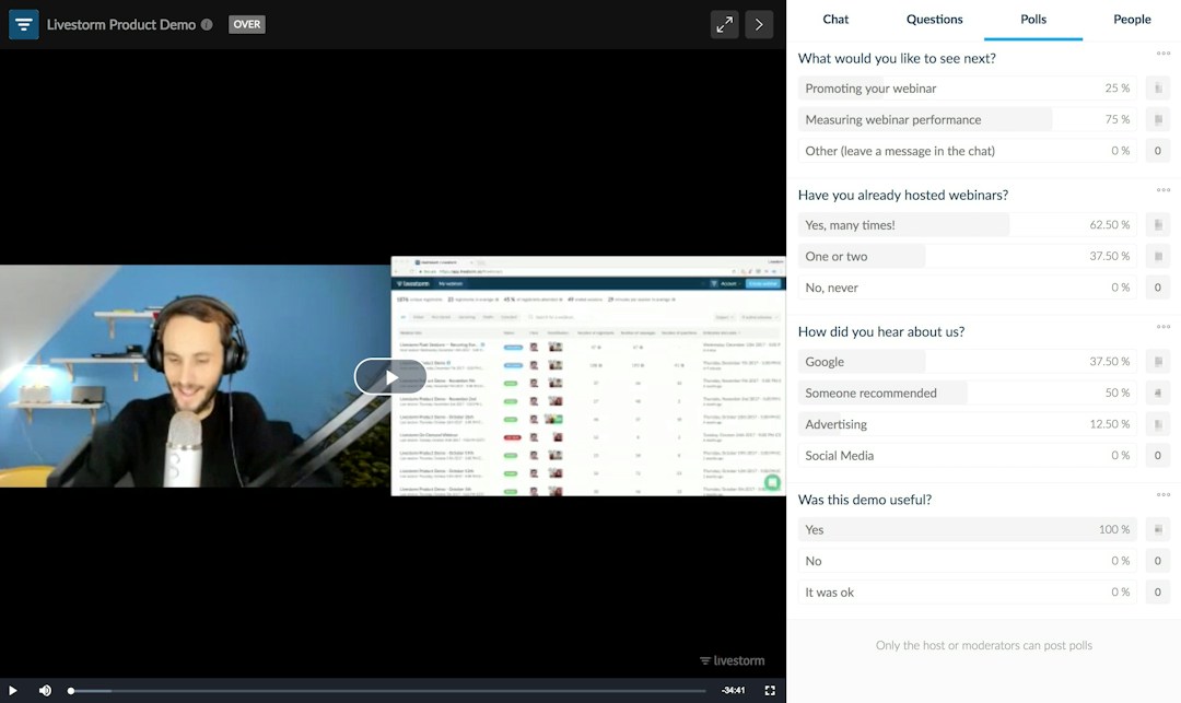 webinar polls livestorm