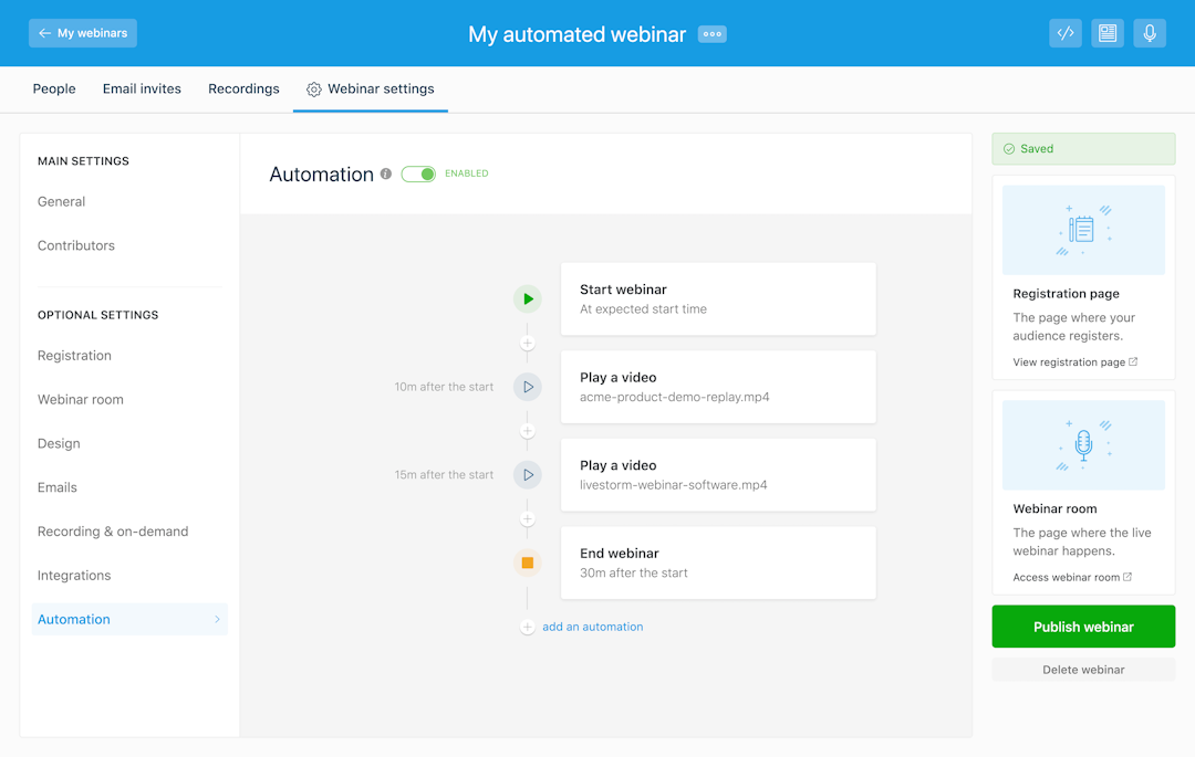 livestorm automated webinars
