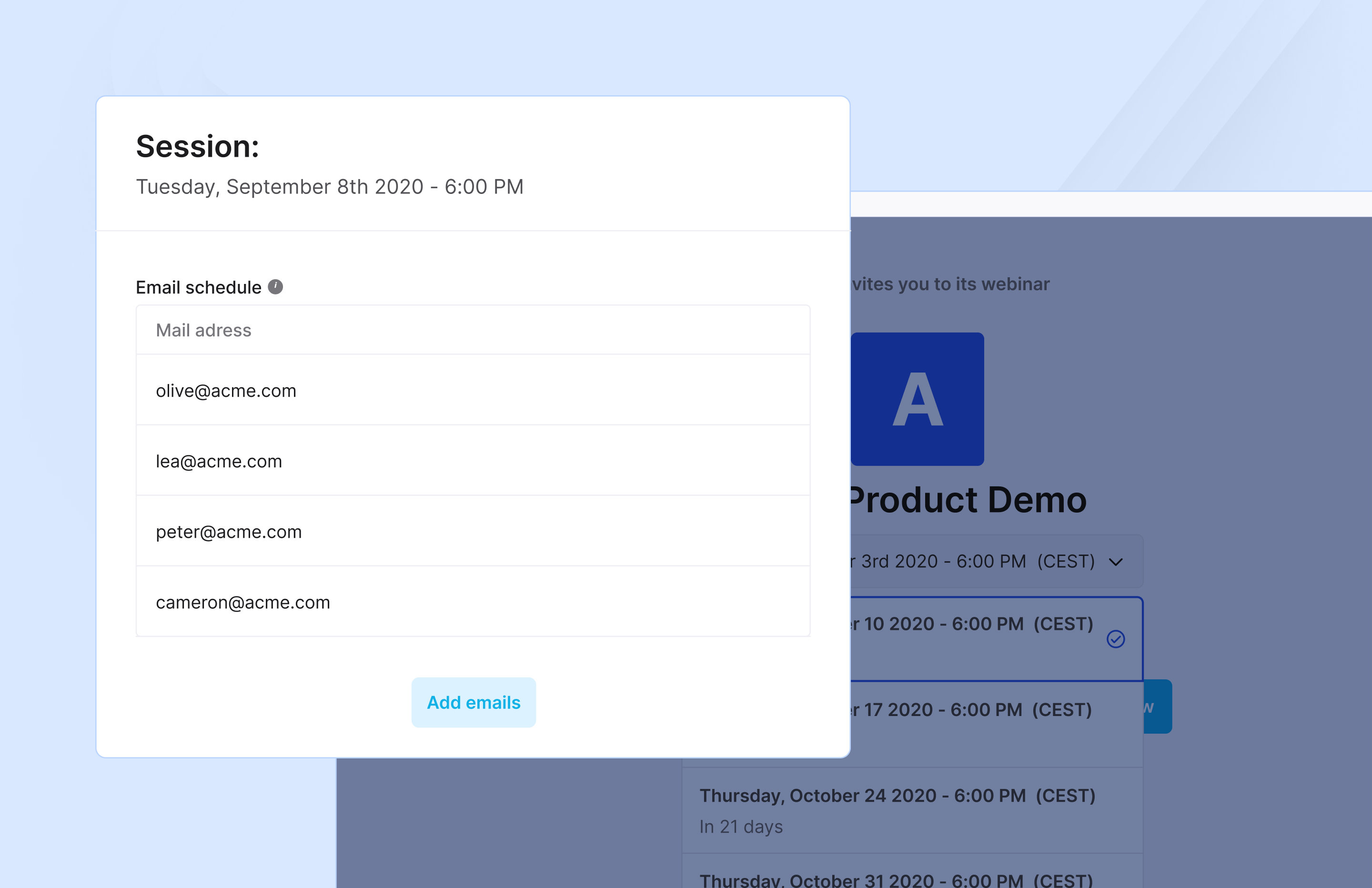 Livestorm webinar invite email