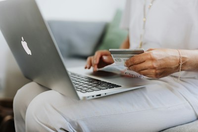 woman working on her laptop