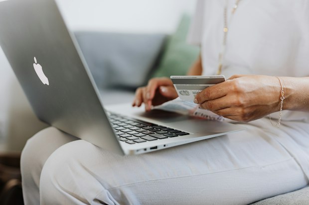 woman working on her laptop
