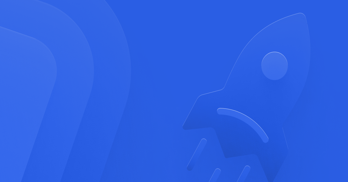 Rocket on a blue background 