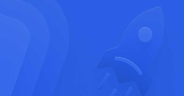 Rocket on a blue background