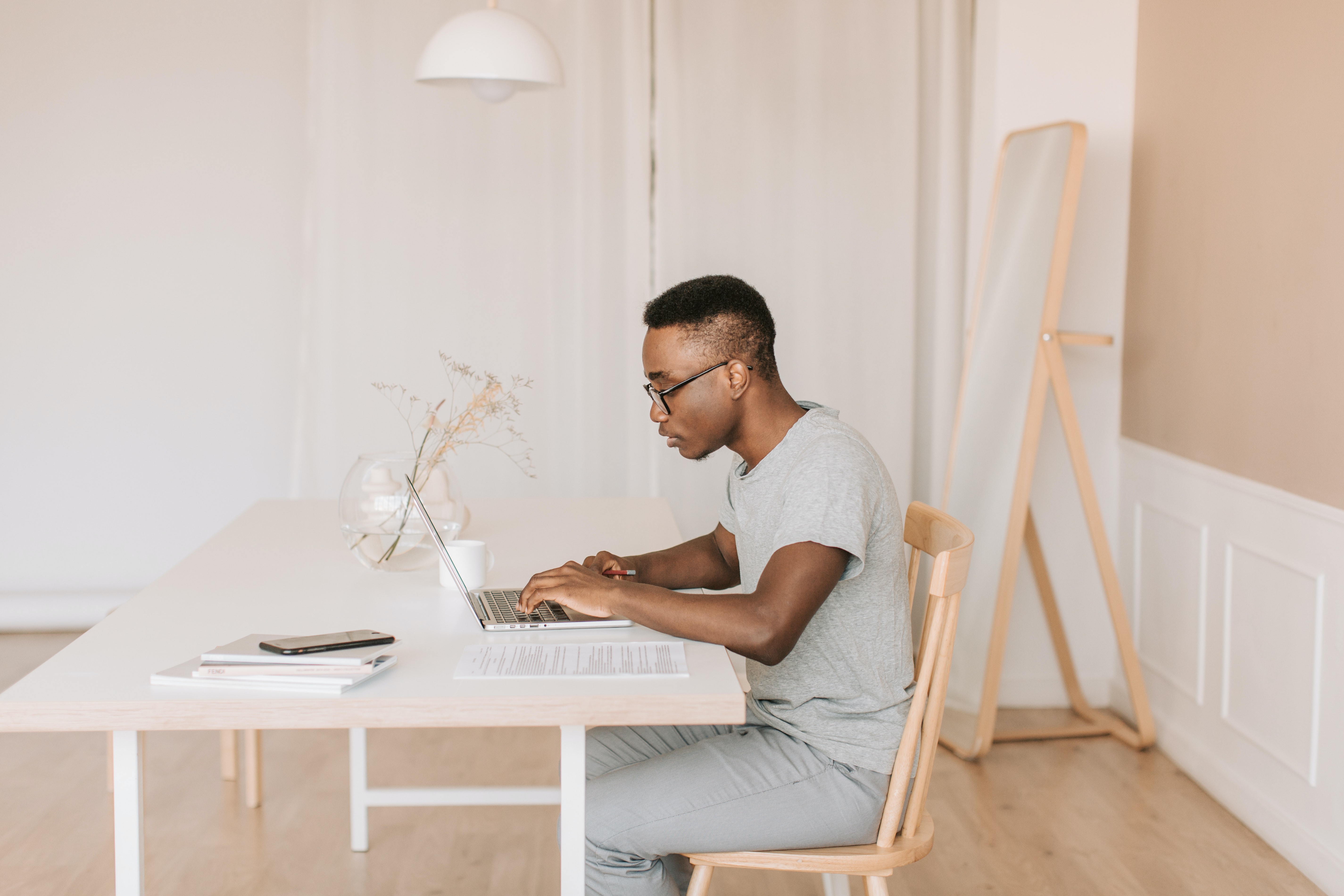 man working on computer