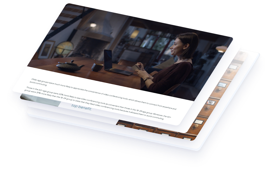 3D preview of the ebook, photo of a woman working from a laptop in the evening