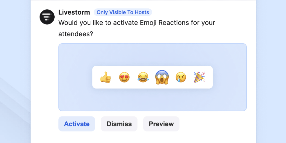 livestorm's emoji reactions feature