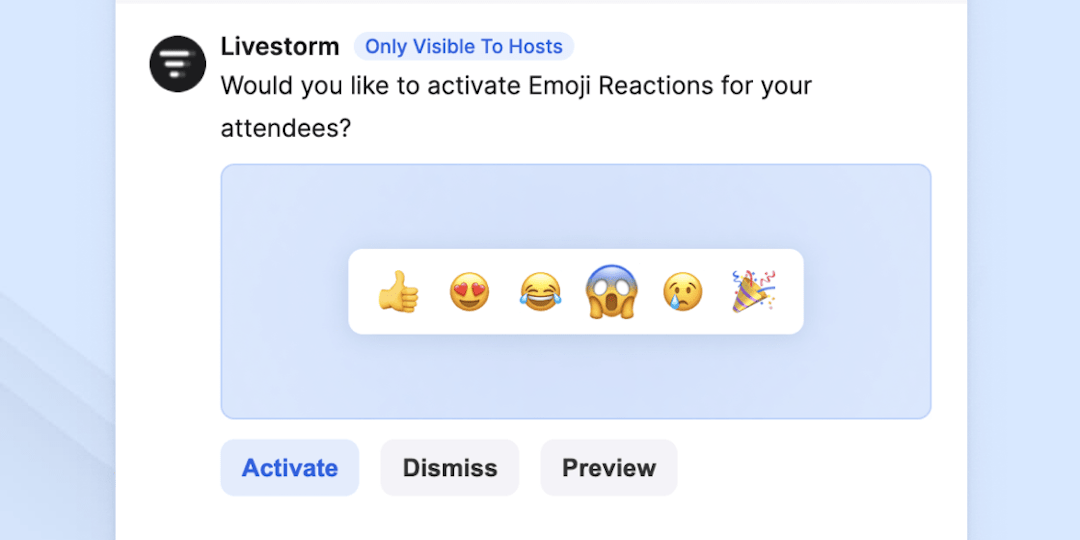 livestorm's emoji reactions feature