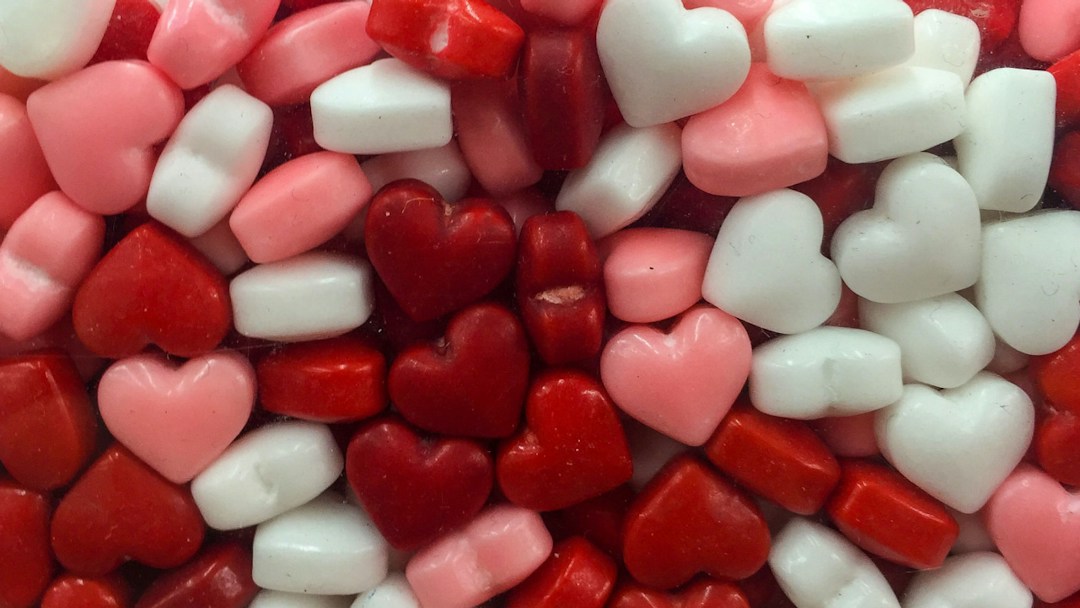 Virtual background hearts candy Valentine's day