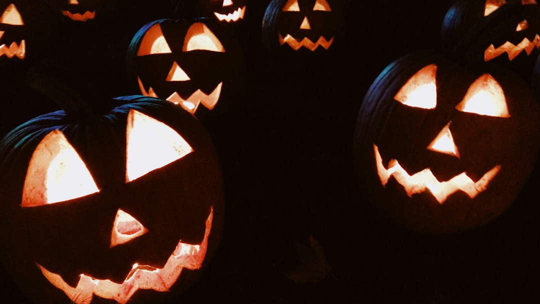 Virtual background pumpkins halloween