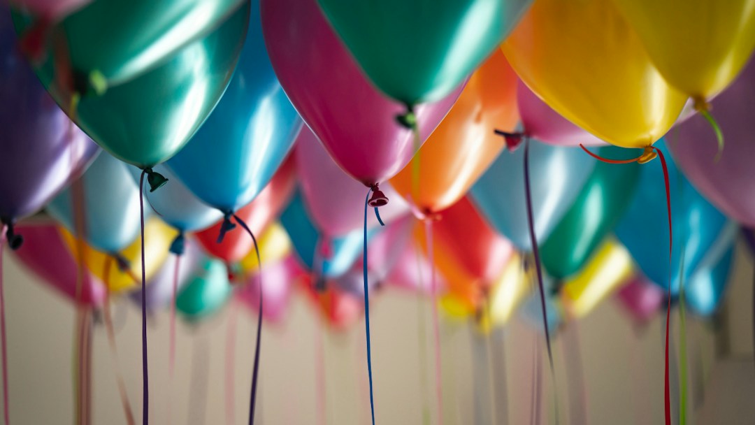 Virtual background birthday balloons