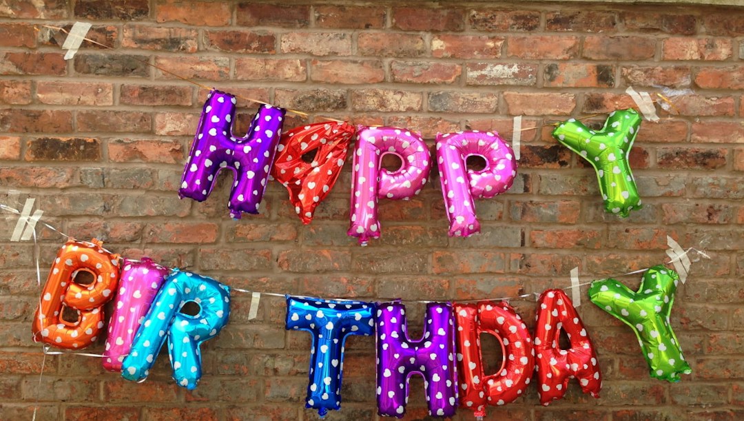 Virtual background happy birthday balloons