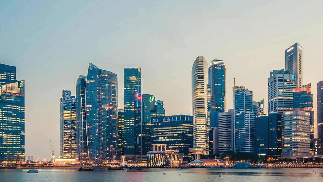 Virtual background Singapore skyline