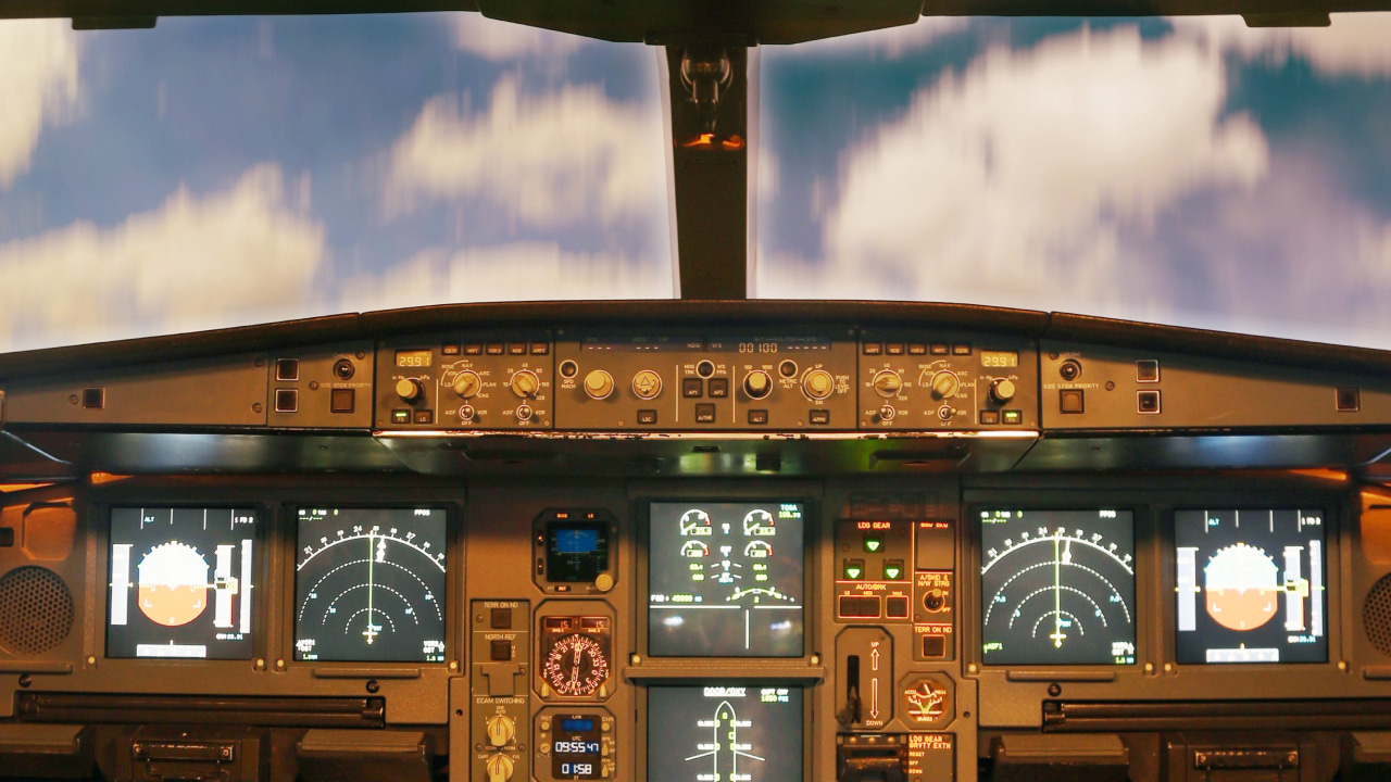 Virtual background plane cockpit