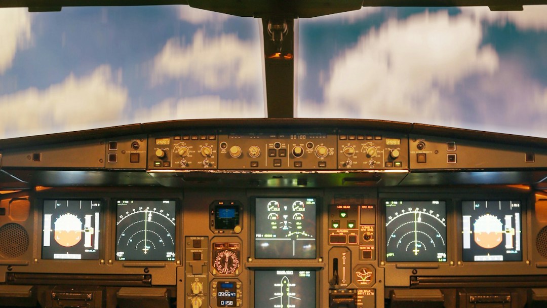 Fondo virtual de cabina de avión