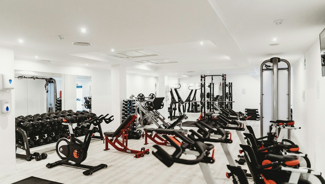 Virtual background fitness machine