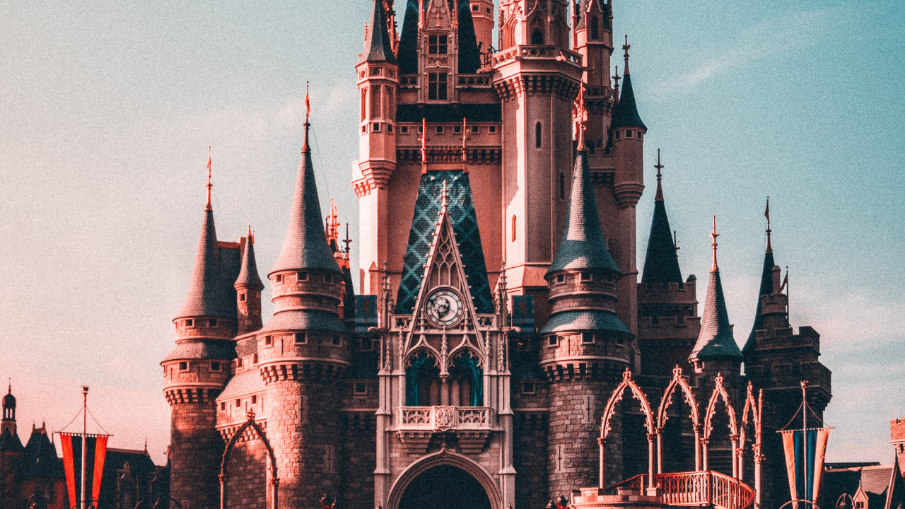 Virtual background Disney castle