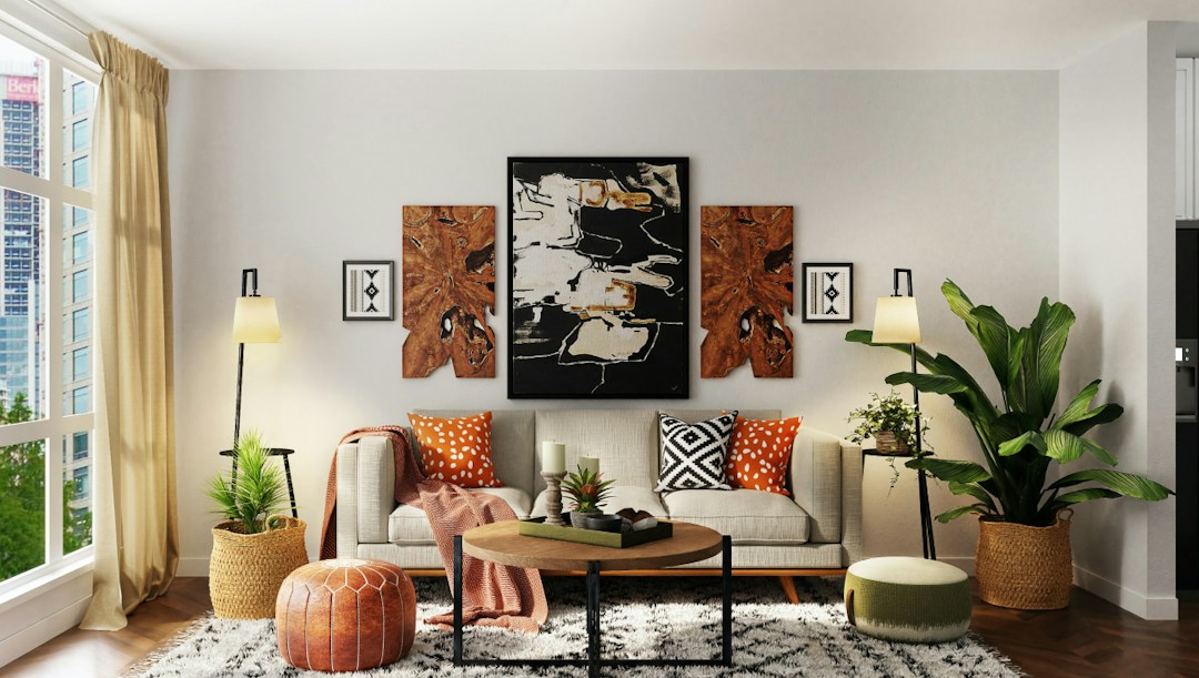 Virtual background living room