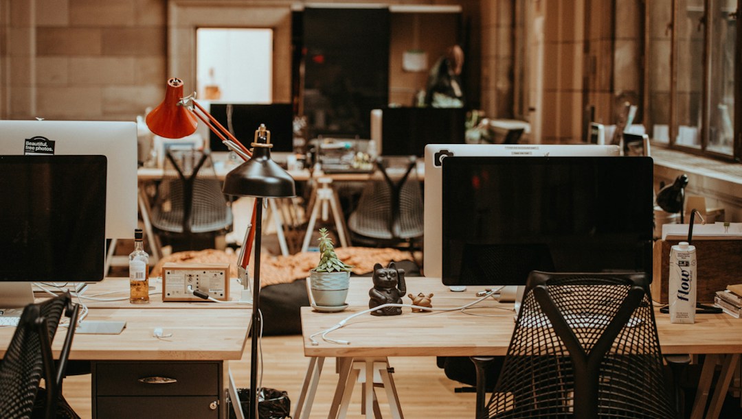 Arrière-plan virtuel bureaux ordinateur