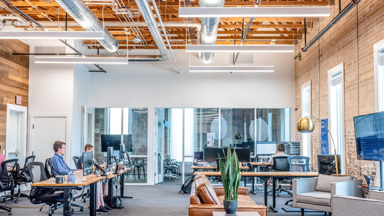 Arrière-plan virtuel co-working professionnel